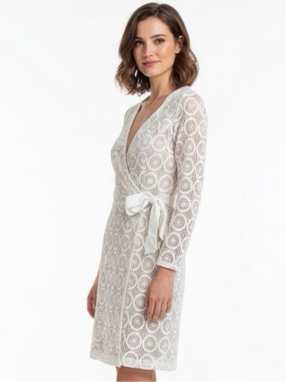 Lilly Pulitzer White Lace Tiki Wrap Dress XS